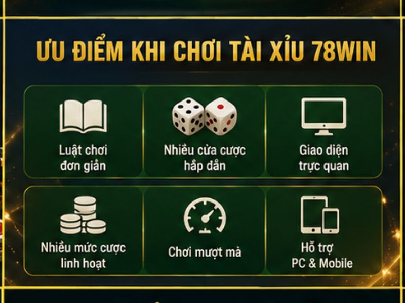 Ưu Điểm Khi Chơi Tài Xỉu 78Win